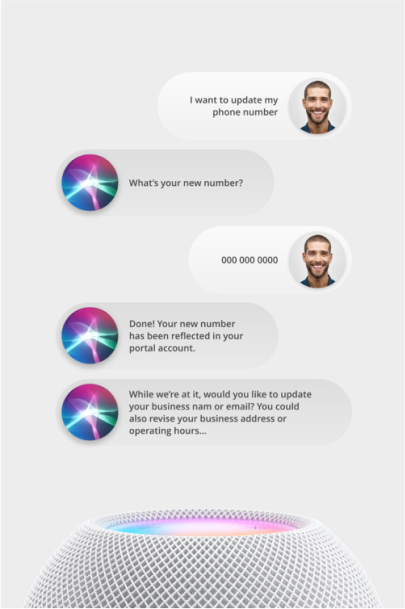 Page design showing a chatbot