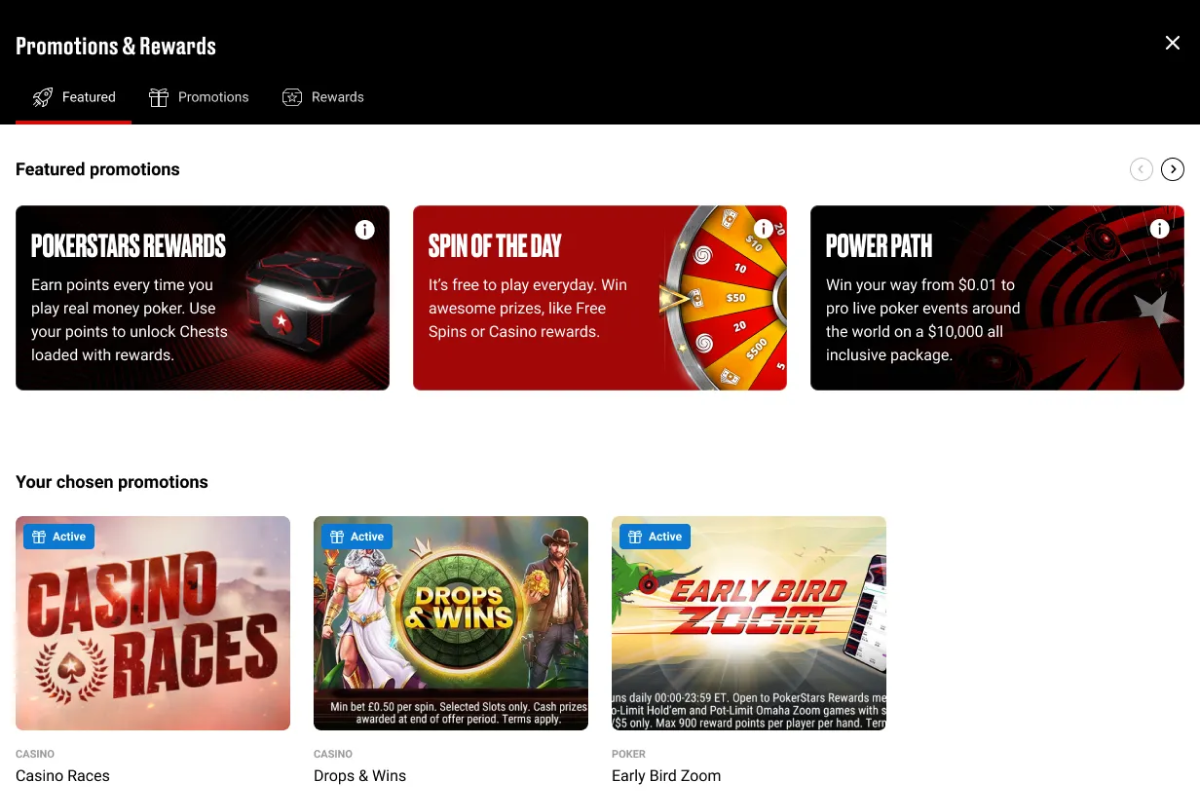 Pokerstars Promotions & Rewards Page