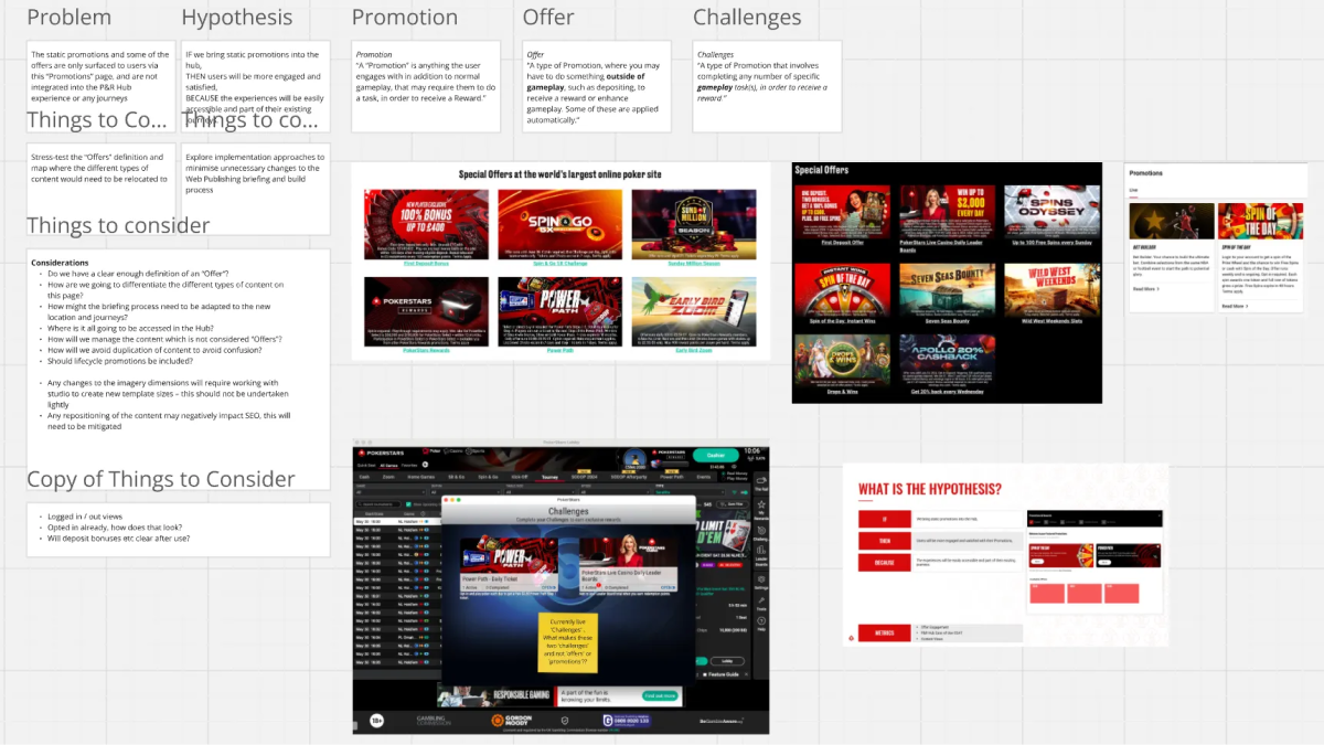 Screenshots of old experience